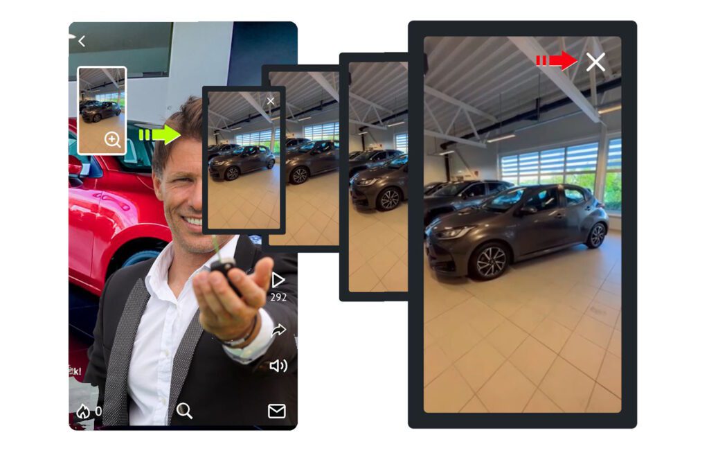 Video in video for car sales Mini video, customer contest easylive, easy live, Byebuy